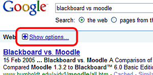 Google - Show Options