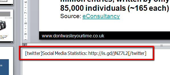 AutoTweet - setting up your PowerPoint slides (click to enlarge)