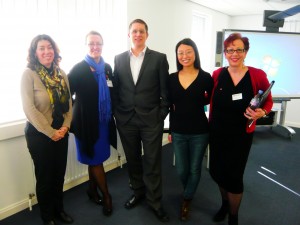 From L to R: Mary-Beth Gouthro, Debbie Sadd, David Hopkins, Masters student, and Karen Ward