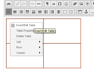 Blackboard 9.1 Table editor