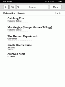 Kindle Touch: items