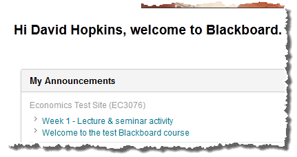 Personalise Blackboard