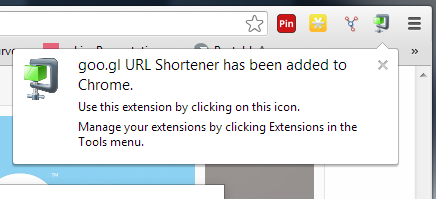Google Chrome Extension: Goo.gl