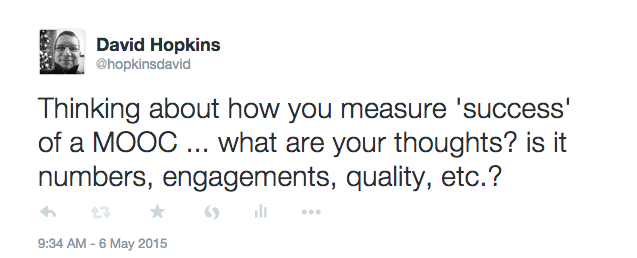 How do you measure a MOOC success - tweet