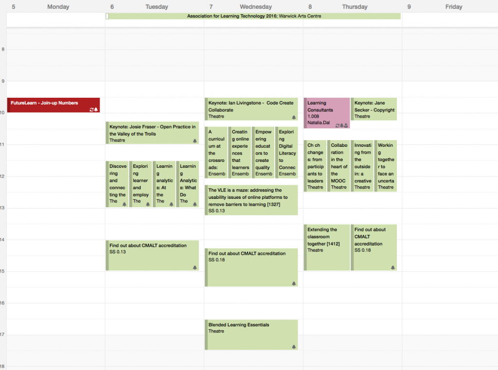 ALTC 2016 Outlook calendar