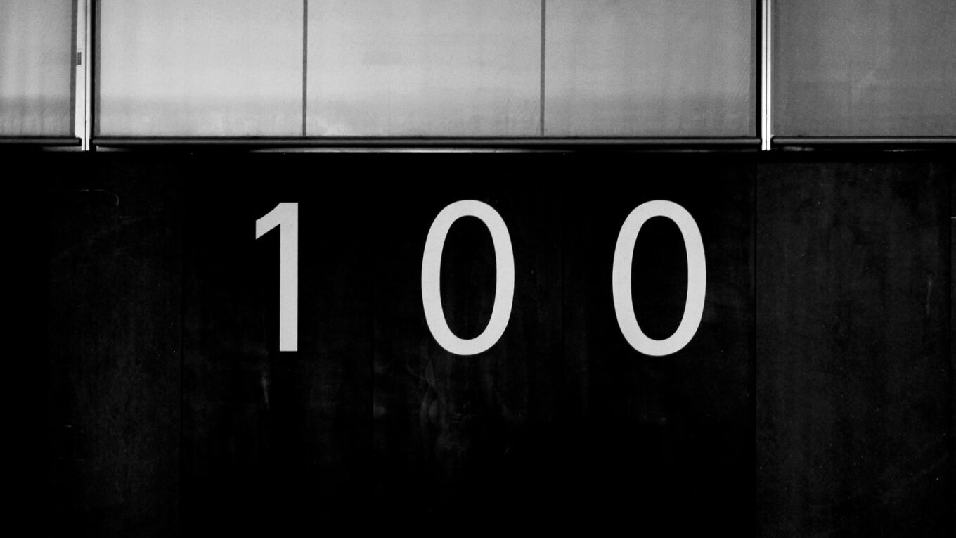 Door numbers showing digits 100